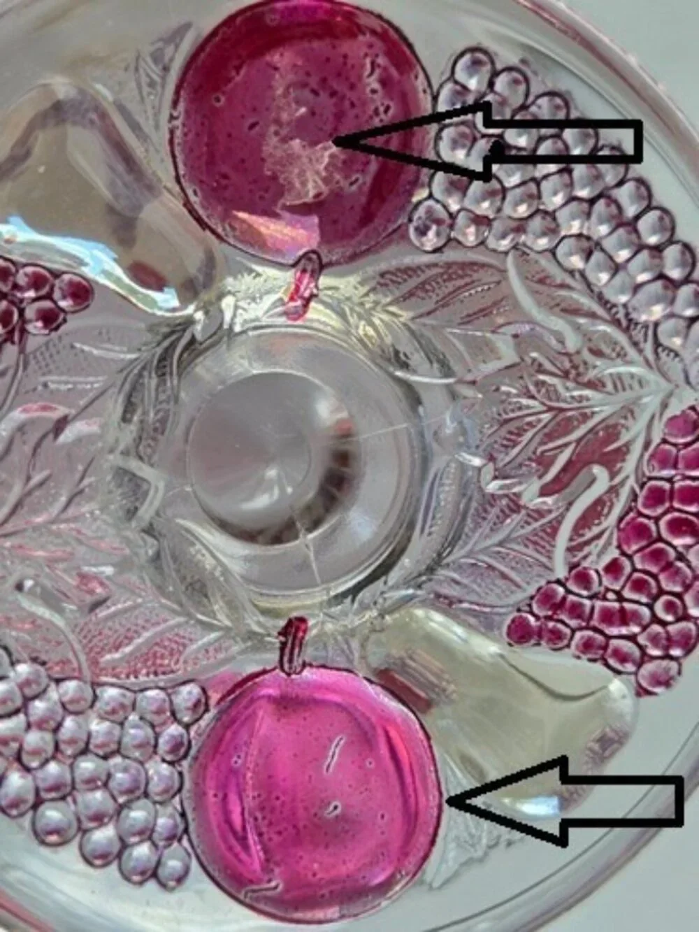 Vintage Westmoreland Glass Della Robbia Fruits Small Compote Pedestal Dish Plate